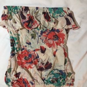 Strapless Floral Top